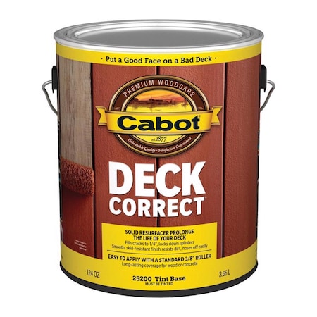 Cabot Cabot DeckCorrect Solid Tintable Tint Base Acrylic Deck Resurfacer 1 gal 140.0025200.007